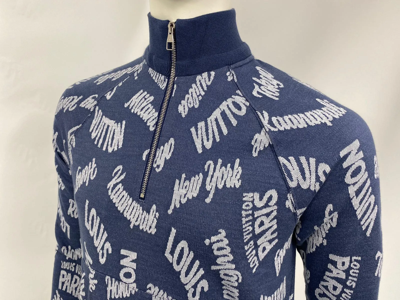 Jacquard Cities Half Zip Sweater