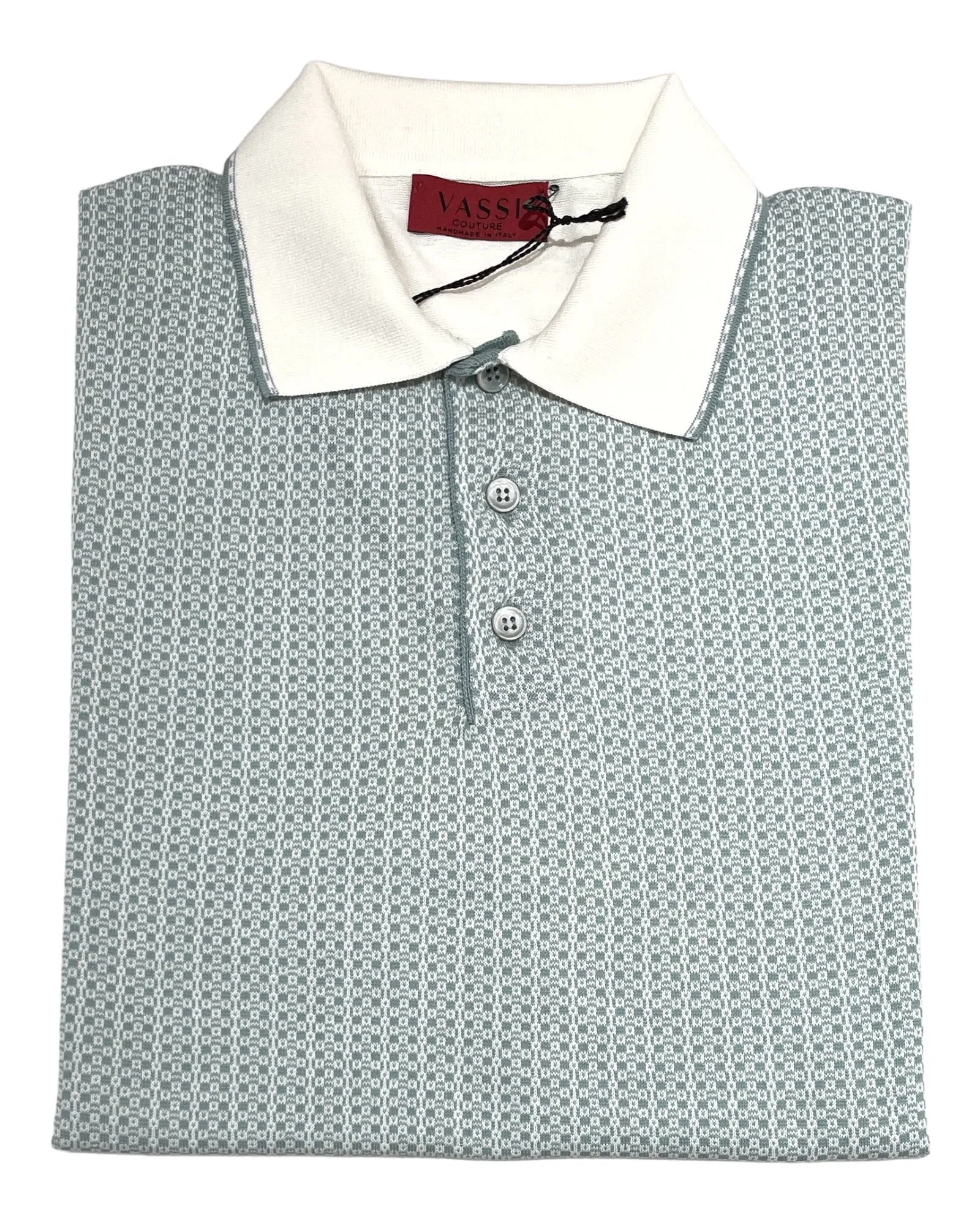 Jacquard Green Short Sleeve Polo