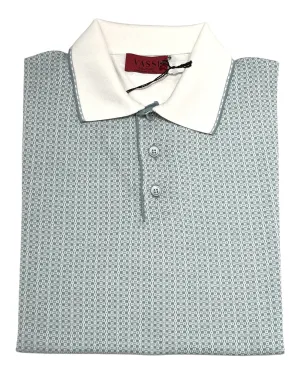 Jacquard Green Short Sleeve Polo