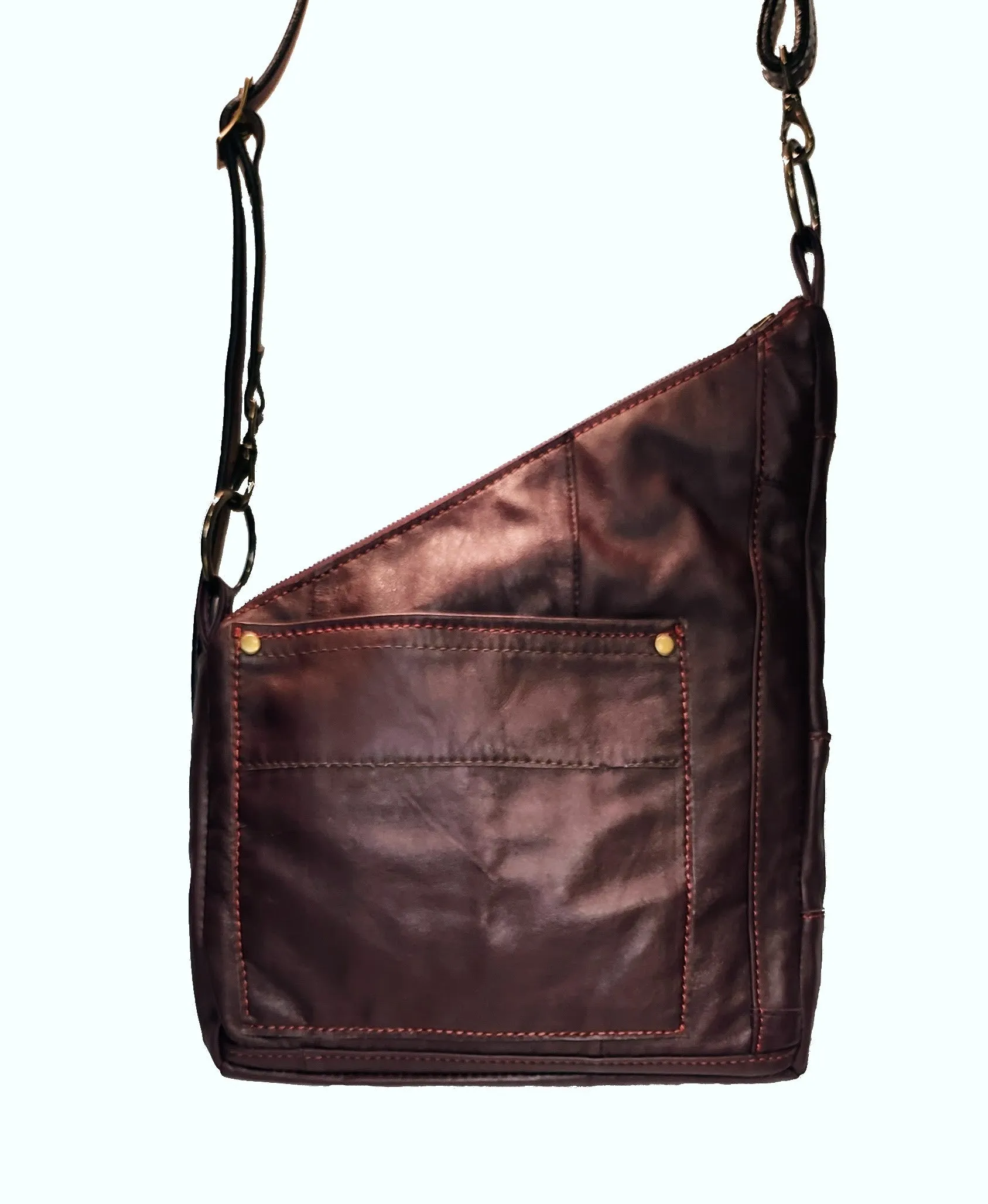 Kirsten Red on Burgundy Leather Bag
