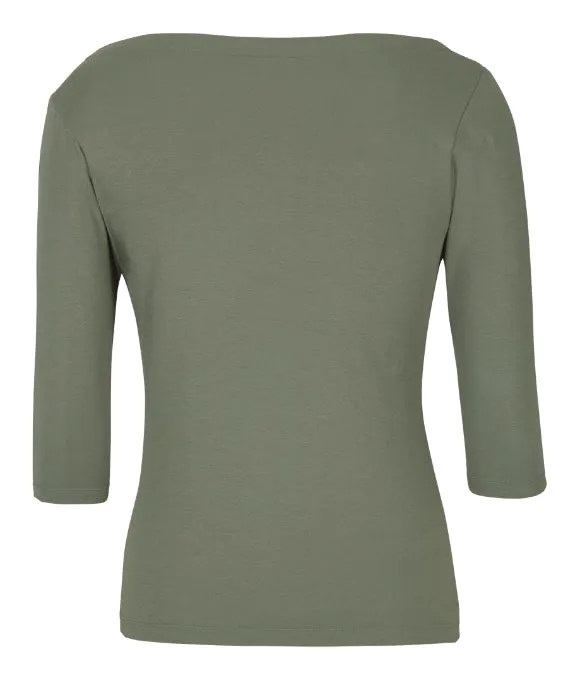 Ladies 3/4 Sleeve Boat Neck Tee (JB-1BT3)