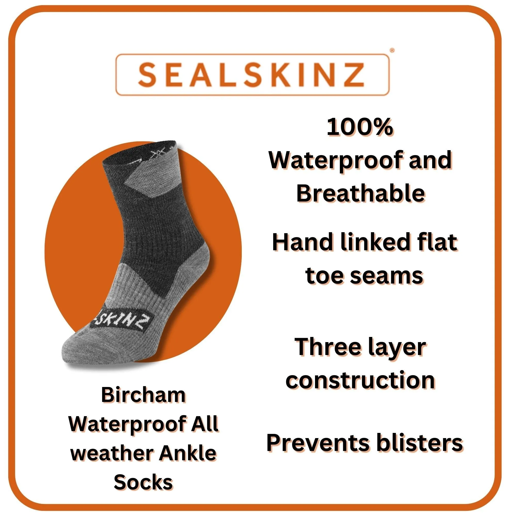 Ladies Waterproof All Weather Ankle Length Socks