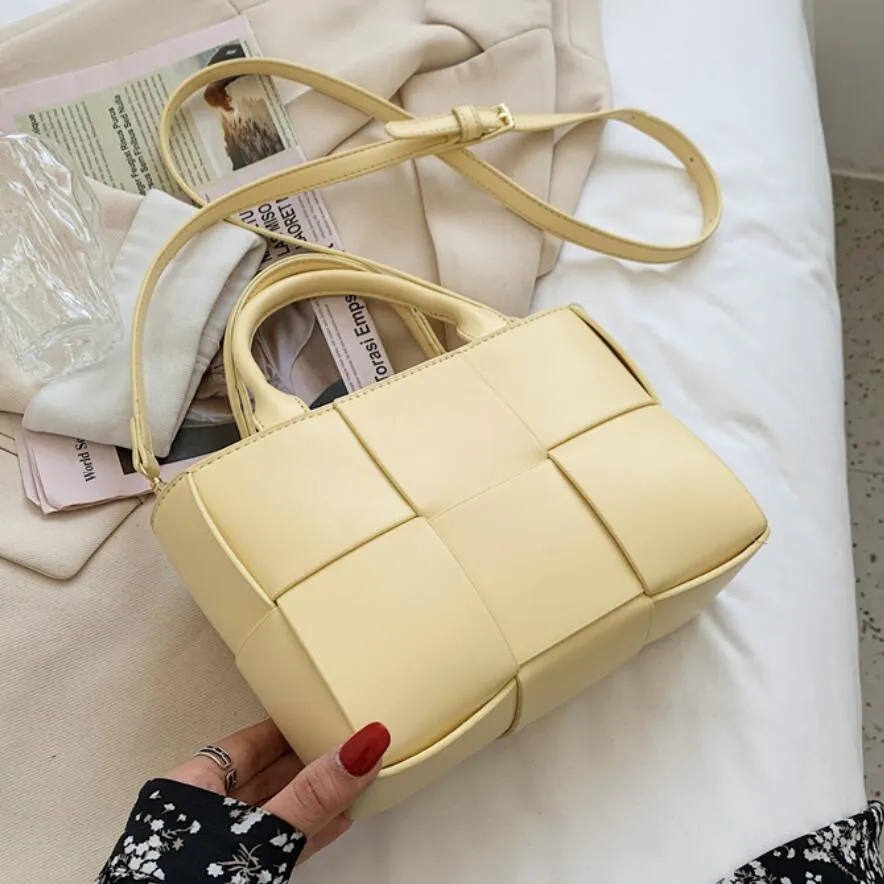 Large Weavy Tote High-quality PU Leather Handbag