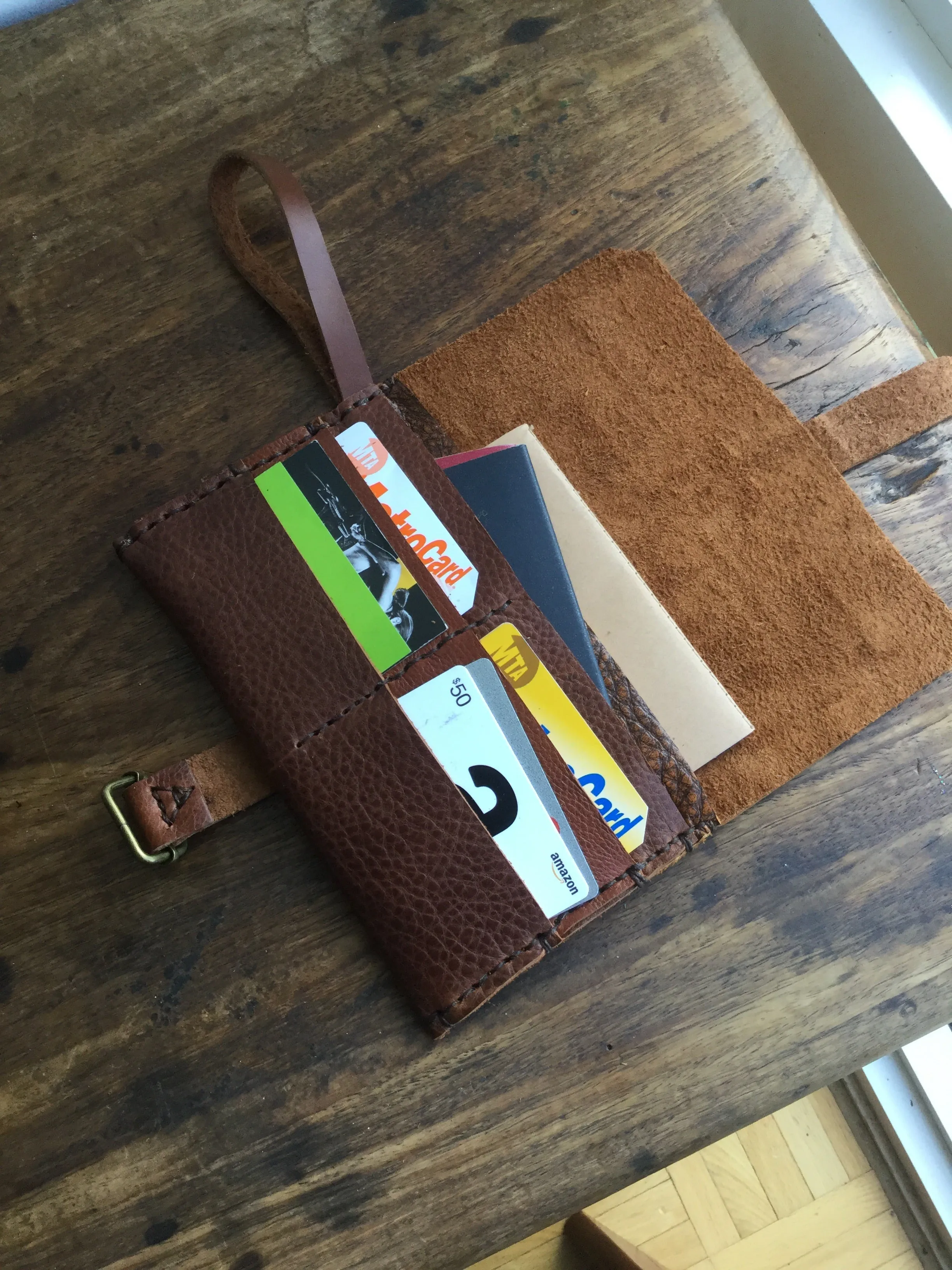 Leather Clutch Wallet / 6 Pocket iPhone Case / Leather Clutch Purse