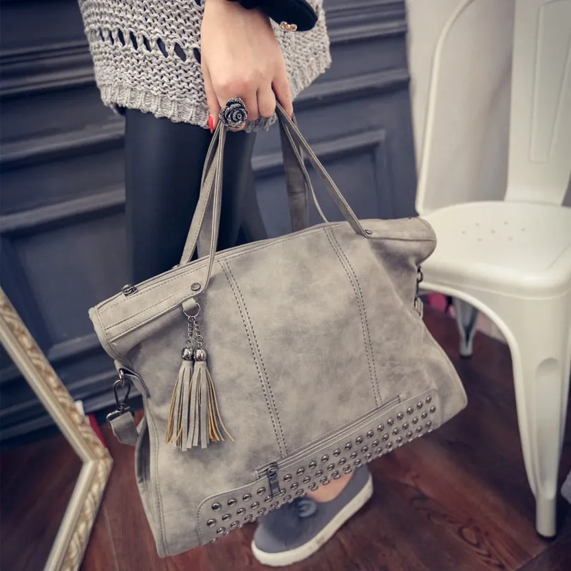 Leather Fashion Rivet Women Handbags