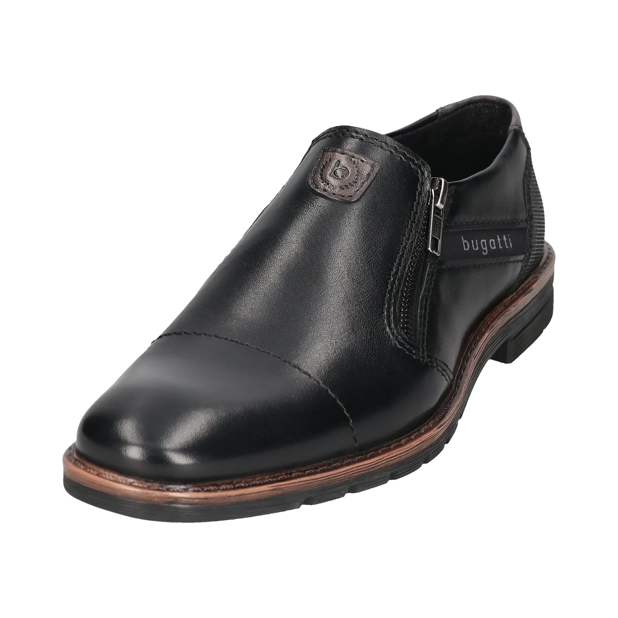 Leder Slip on schwarz