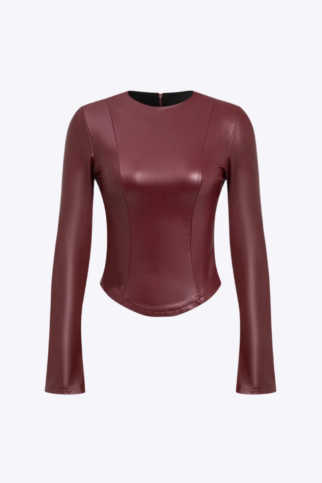 Lily - Sleek Zipper Design Woman's Long Sleeve Shirt
