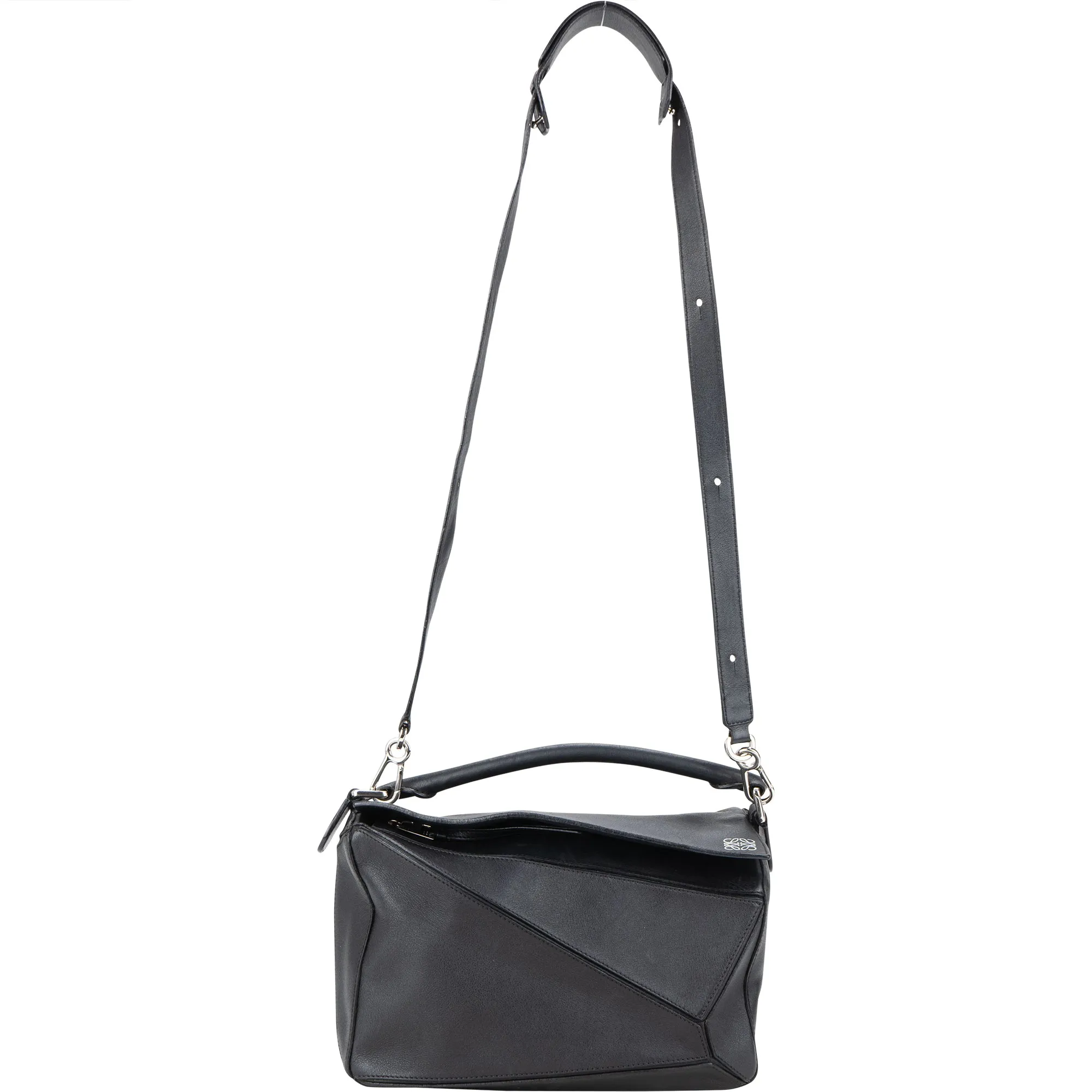 Loewe Black Leather Puzzle Handbag