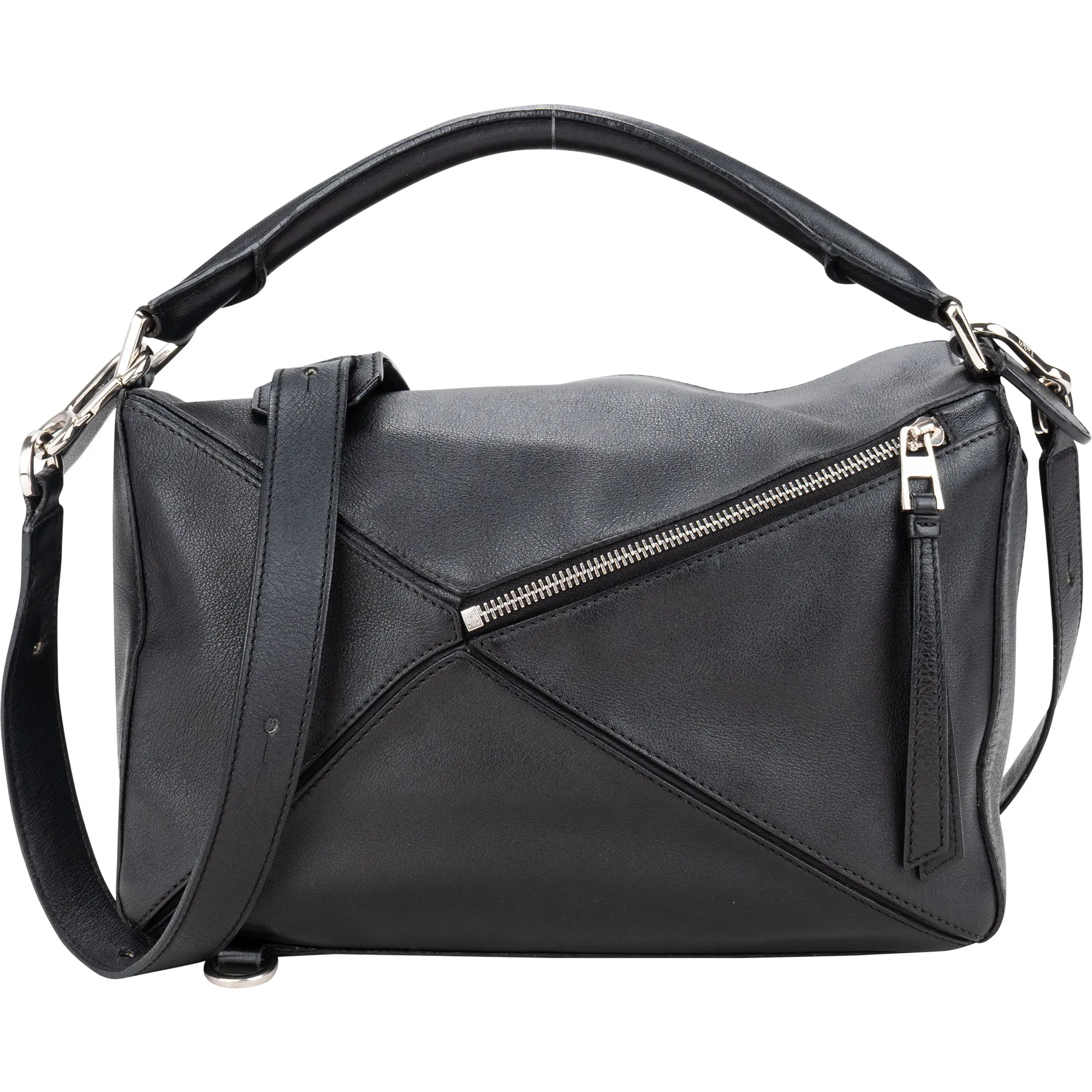 Loewe Black Leather Puzzle Handbag