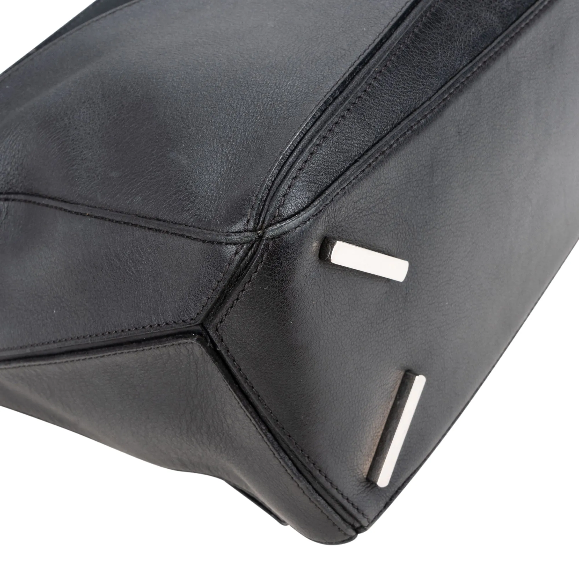 Loewe Black Leather Puzzle Handbag