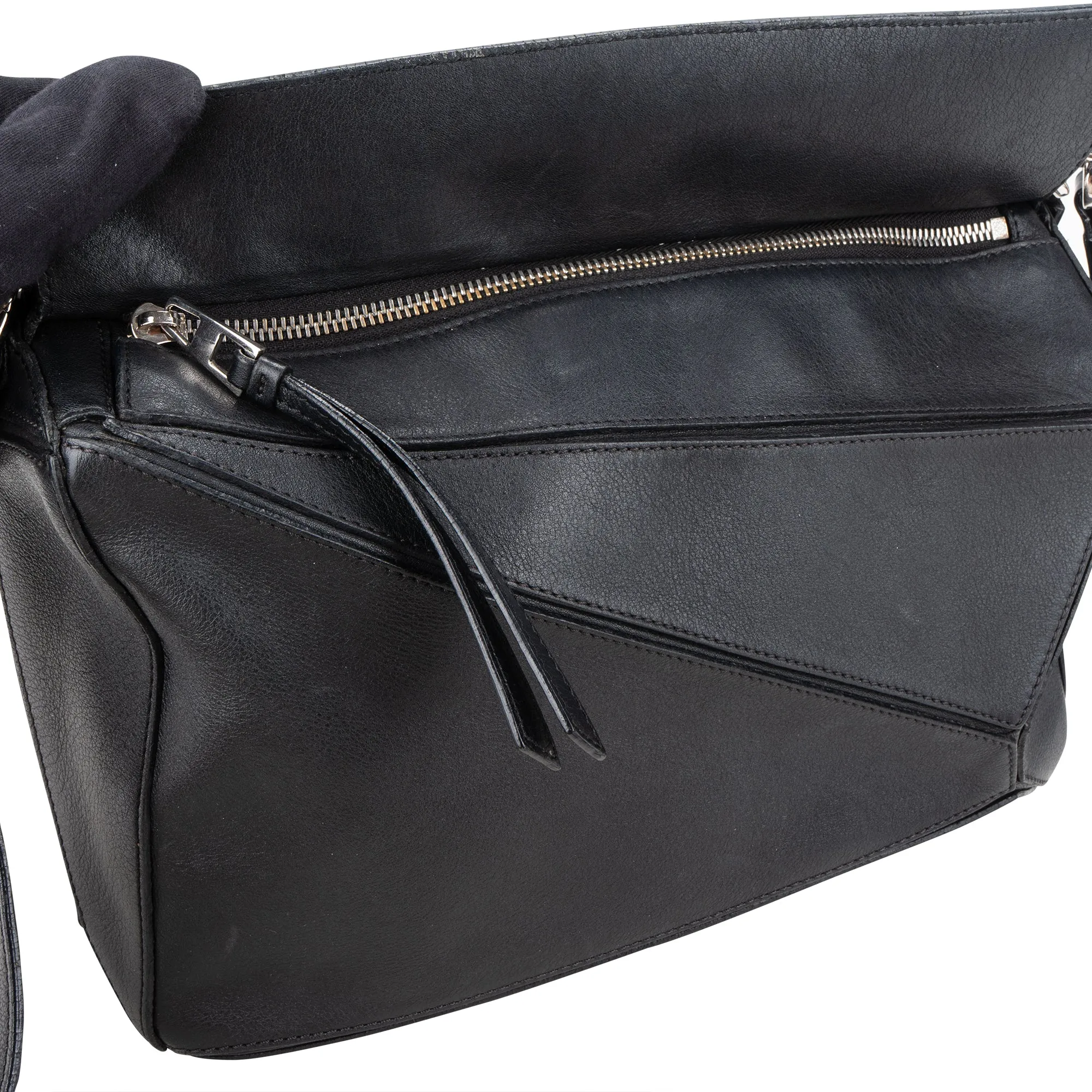 Loewe Black Leather Puzzle Handbag