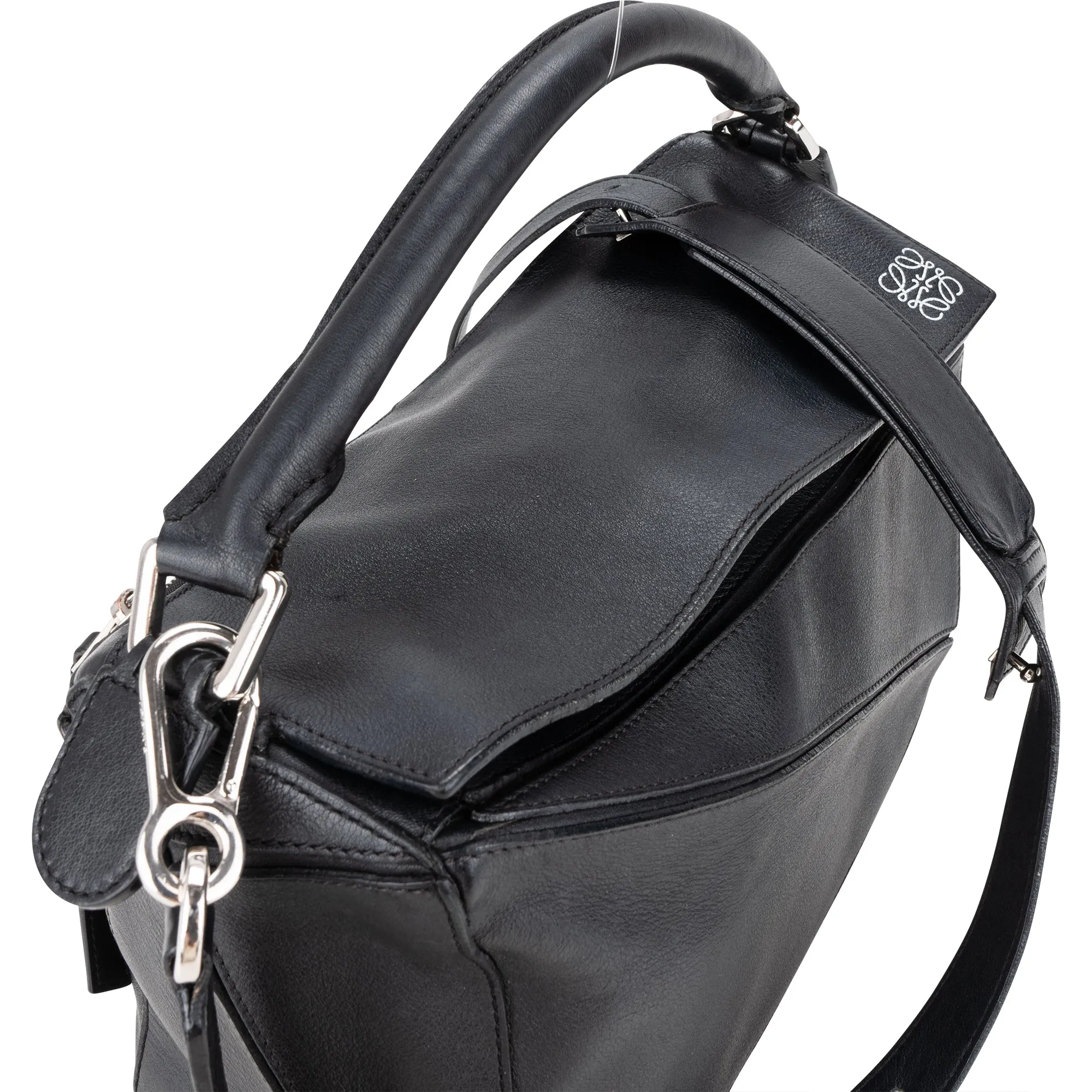 Loewe Black Leather Puzzle Handbag