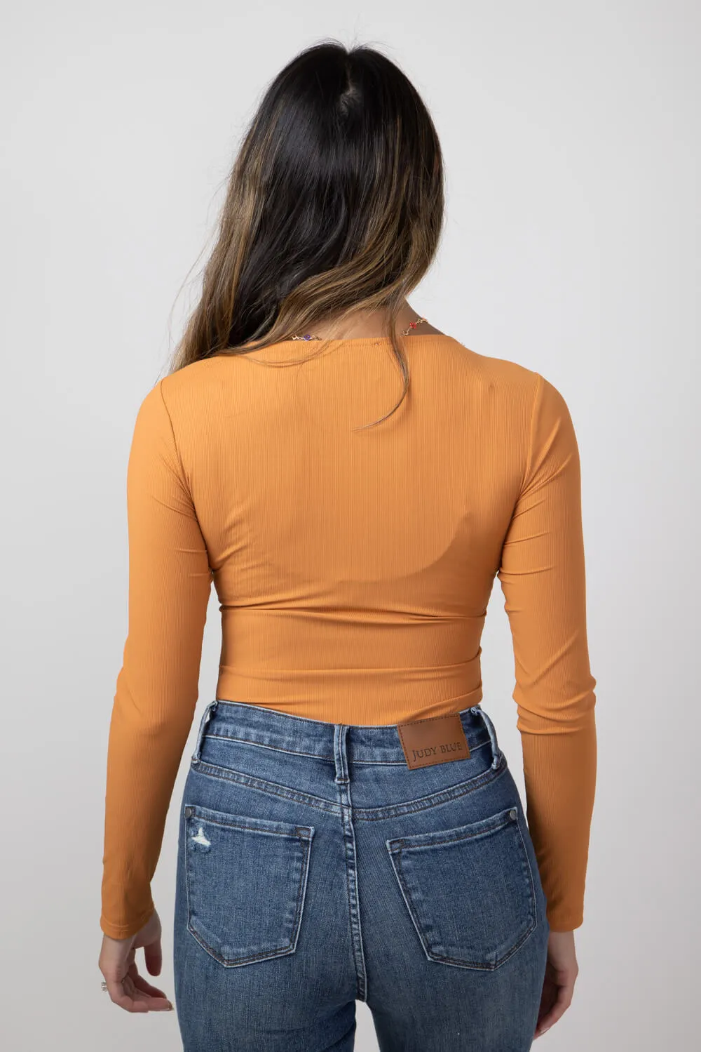 Long Sleeve Bodysuit for Women in Camel | UT3067-CAMEL