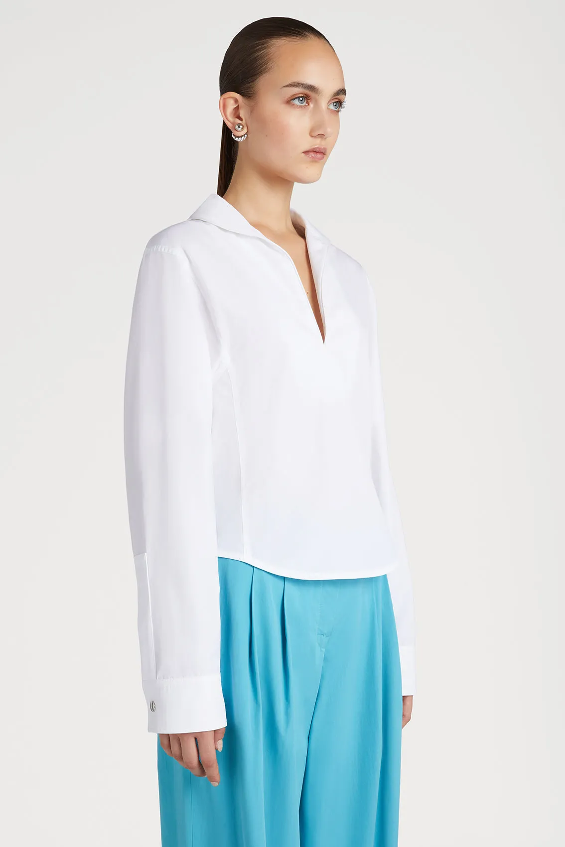 LONG-SLEEVE SHIRT IN OPTIC WHITE