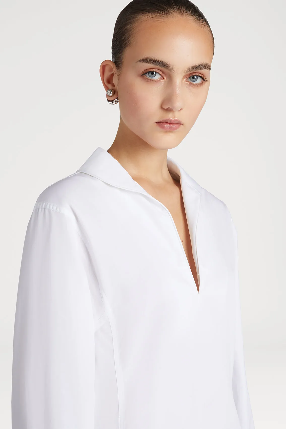 LONG-SLEEVE SHIRT IN OPTIC WHITE