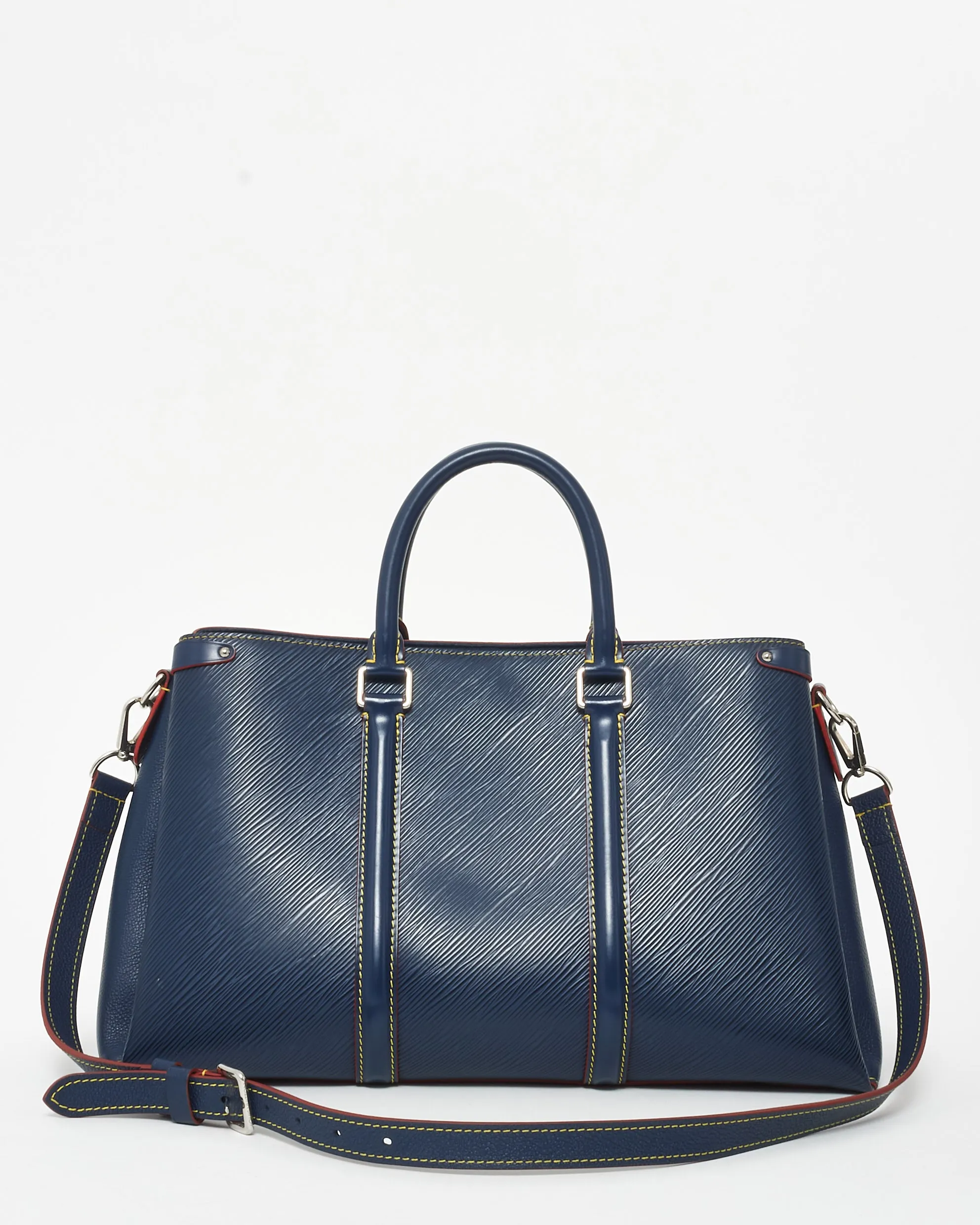 Louis Vuitton Navy Blue Epi Leather & Red Trim Souffot MM Bag