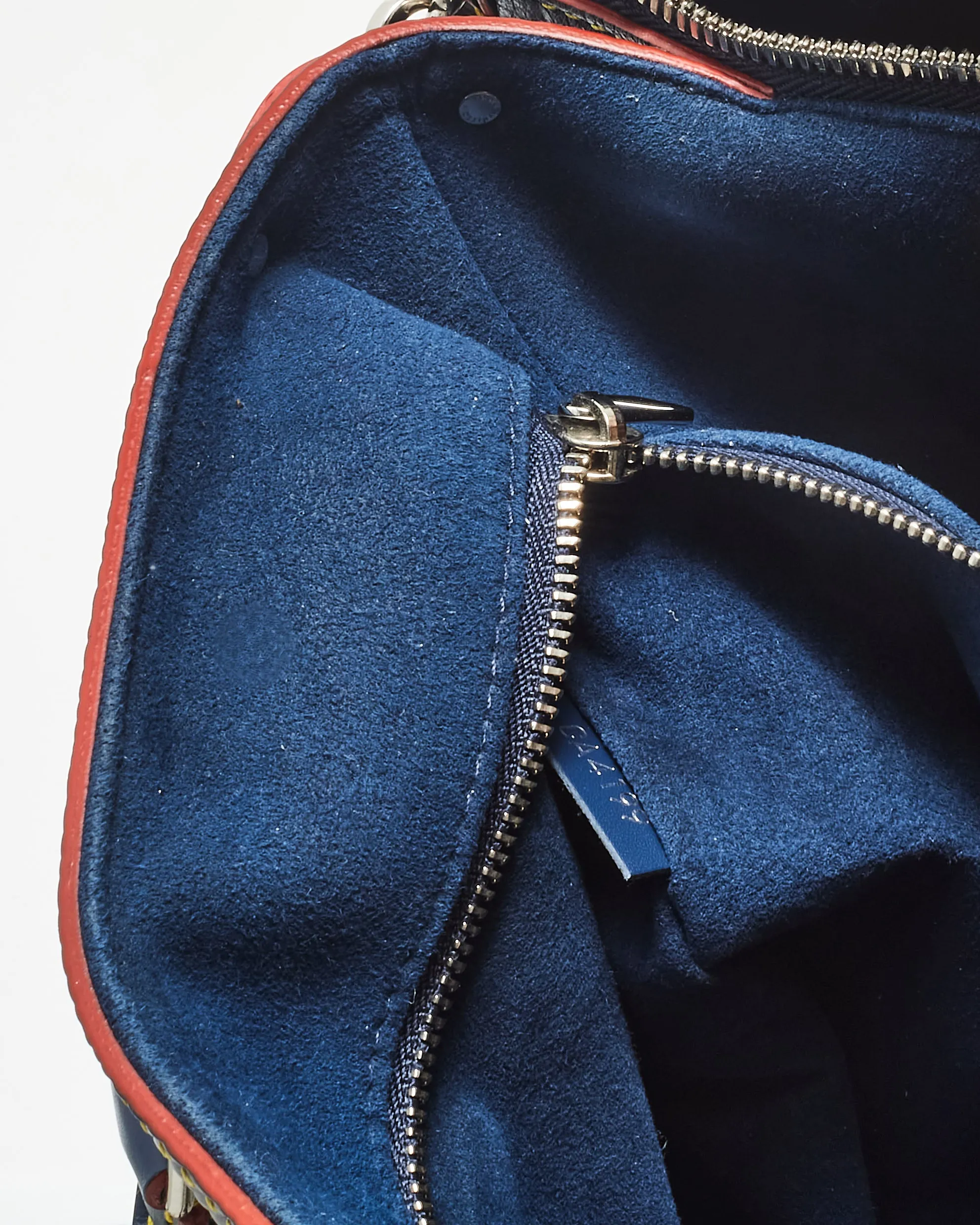 Louis Vuitton Navy Blue Epi Leather & Red Trim Souffot MM Bag