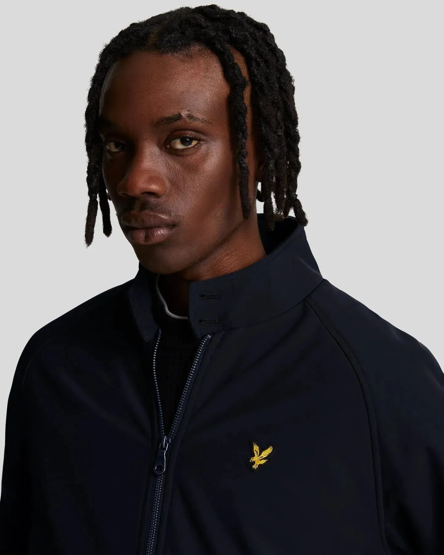 Lyle & Scott Softshell Harrington Jacket In Dark Navy