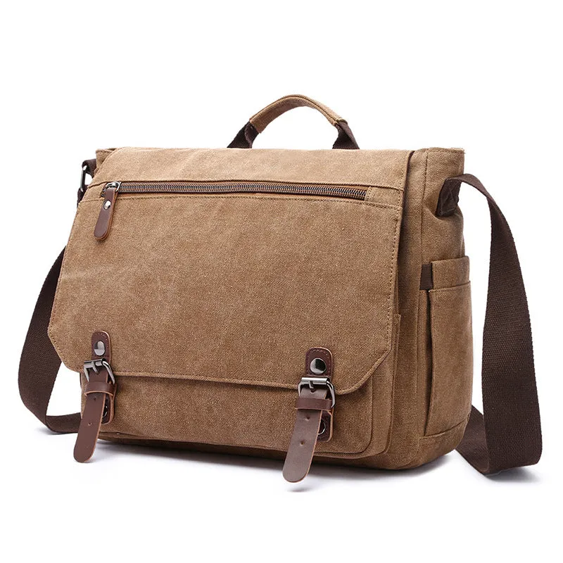Male Canvas Business Briefcase Crossbody Handbags