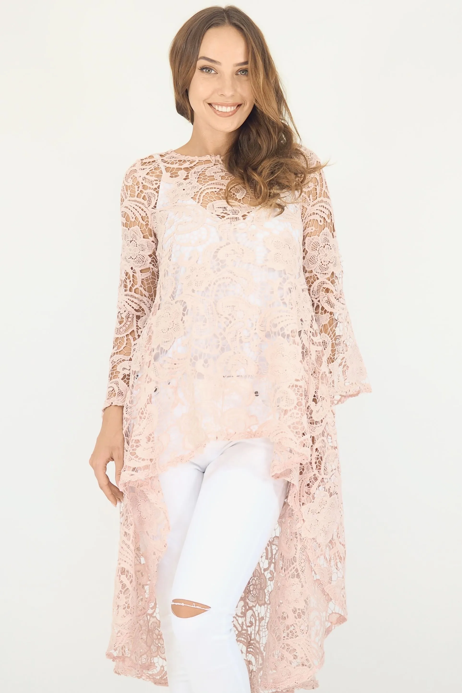 Maya lace top- Dusty Pink