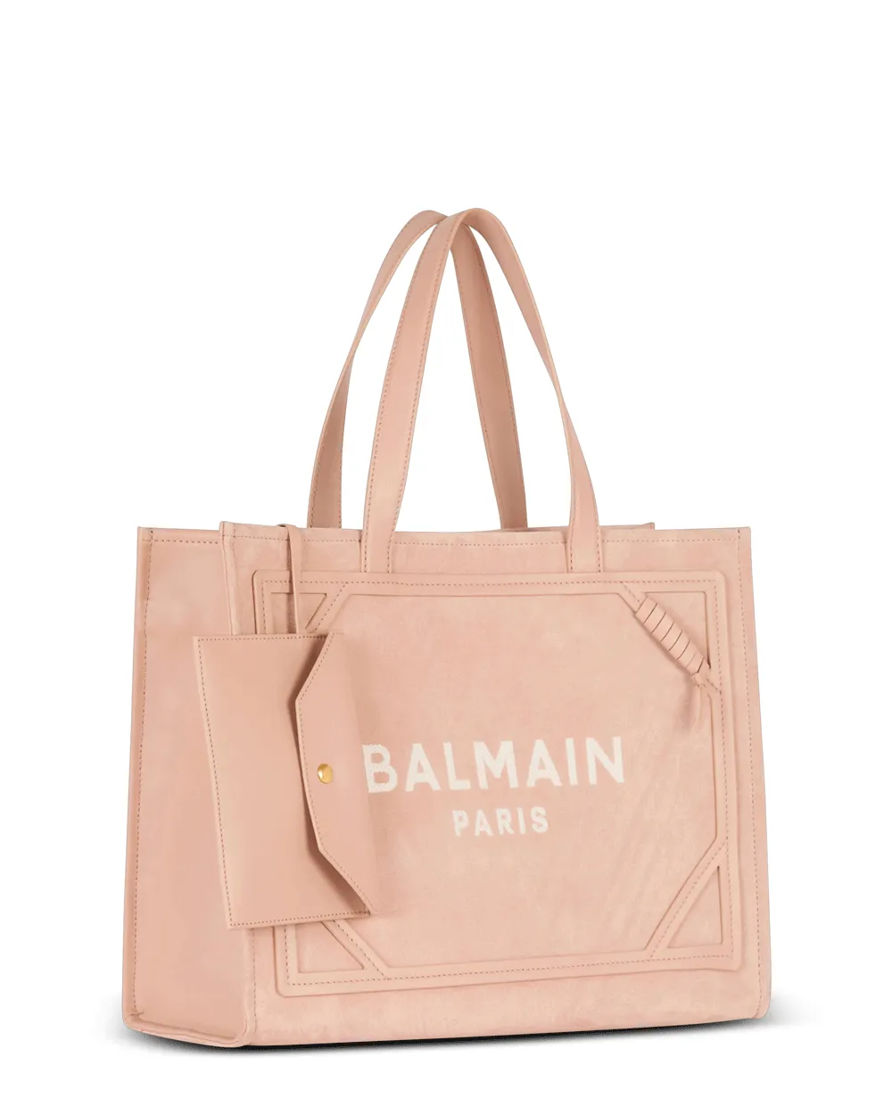 Medium Suede B-Army Tote in Nude Rose