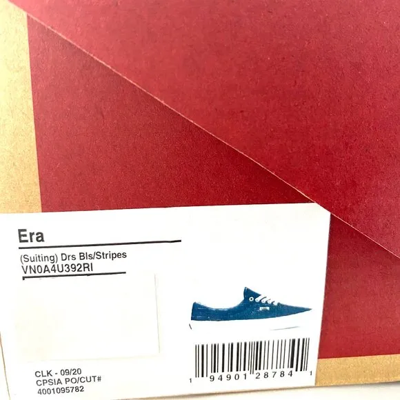 💖MEGA SALE💖VANS Era Suiting Blue Navy Stripes Casual Textile Men's VN0A4U392RI