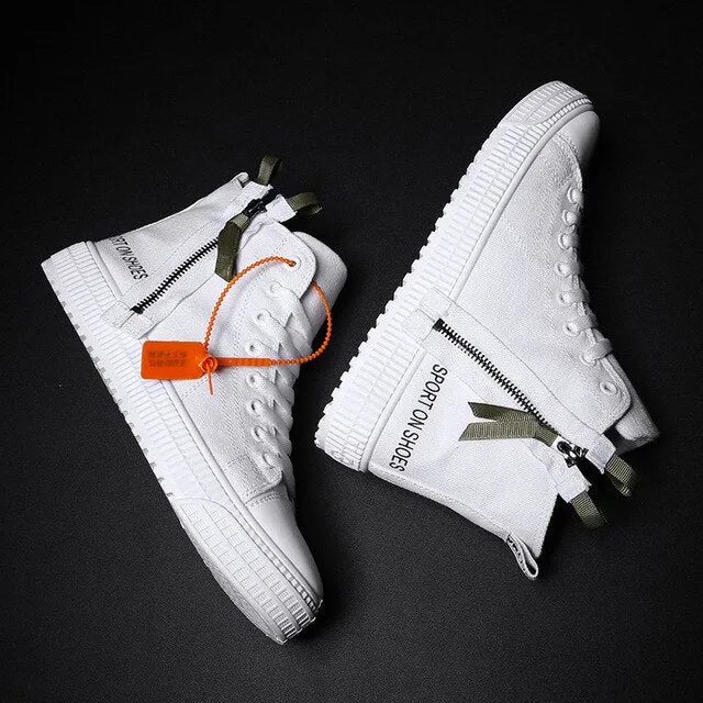 Men Casual Shoes All Black High Top Canvas Shoes Male All Match Retro Fashion Breathable Sneakers Men Tenis Masculino Adulto