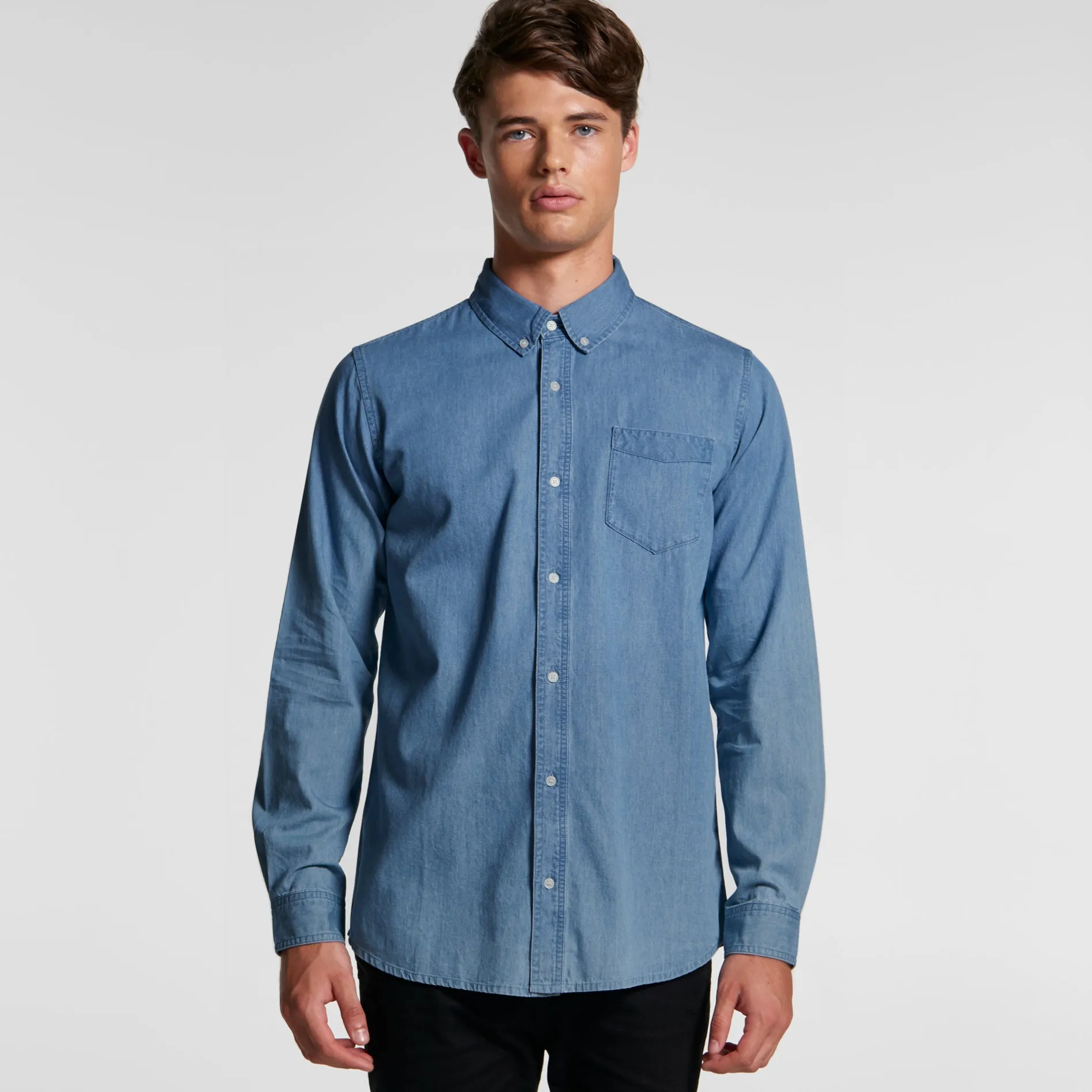 Mens Blue Denim Shirt (AS-5409)
