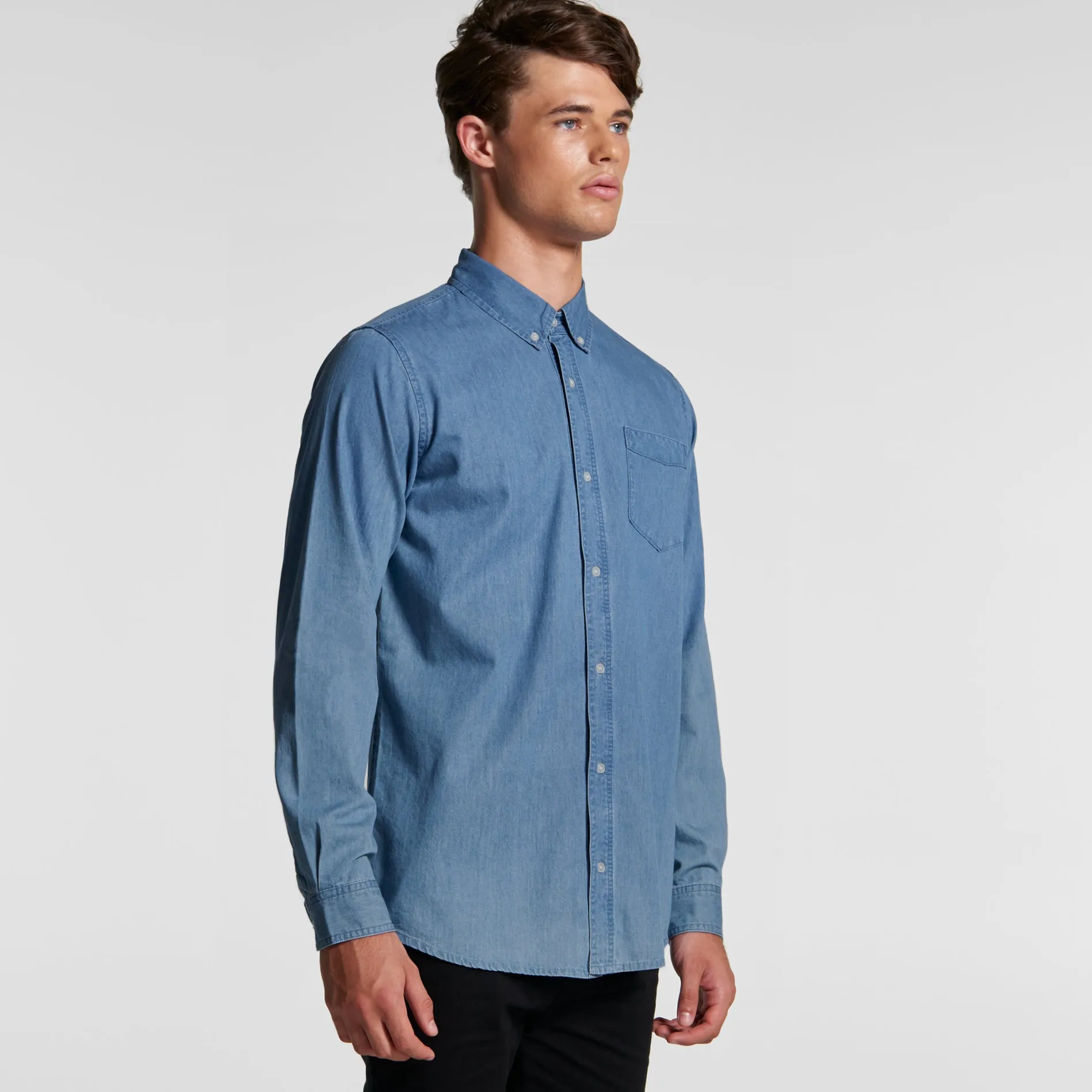Mens Blue Denim Shirt (AS-5409)
