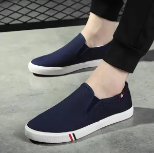 Men's Canvas Shoes Lightweight Casual Walking Sneakers With Rubber Sole, Men's Footwear