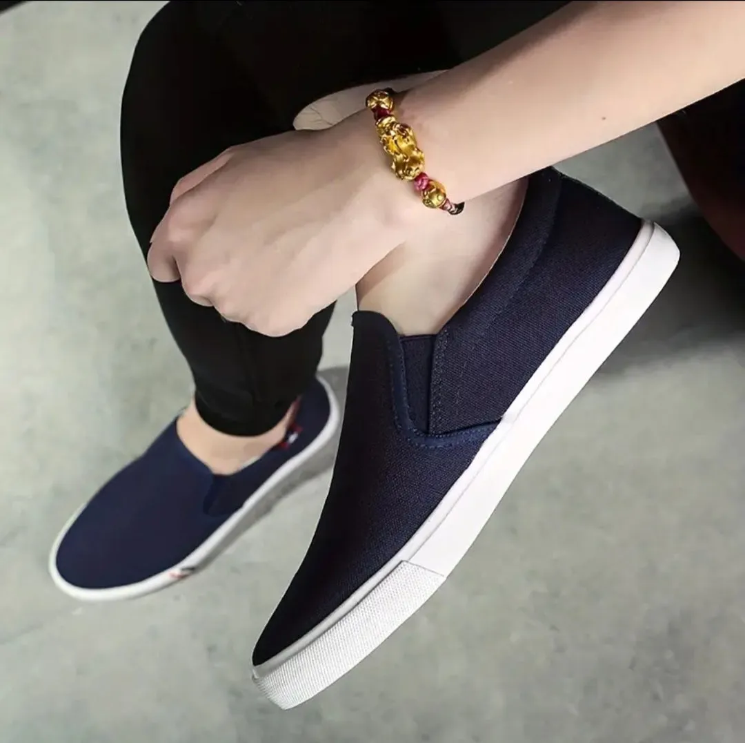 Men's Canvas Shoes Lightweight Casual Walking Sneakers With Rubber Sole, Men's Footwear