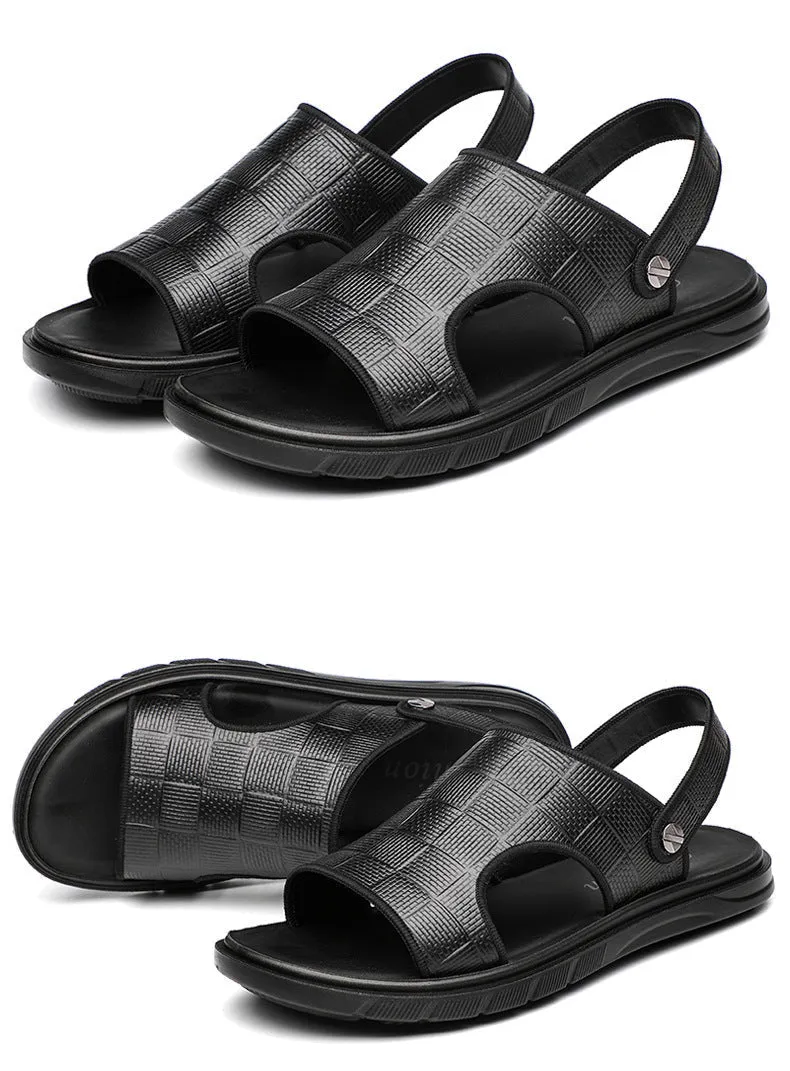 Men's Casual Leather Adjustable Handmade Sandals Water