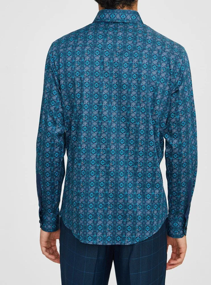 Men's casual long sleeve stretch shirt