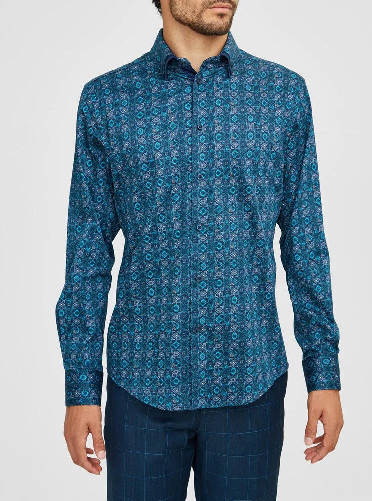 Men's casual long sleeve stretch shirt