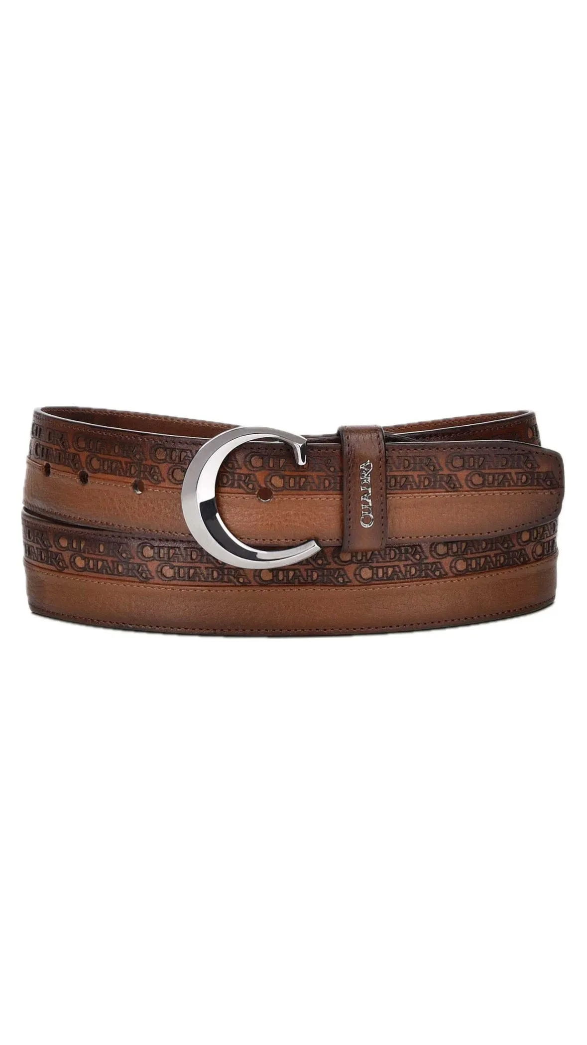 Men’s Cuadra Engraved honey urban leather belt