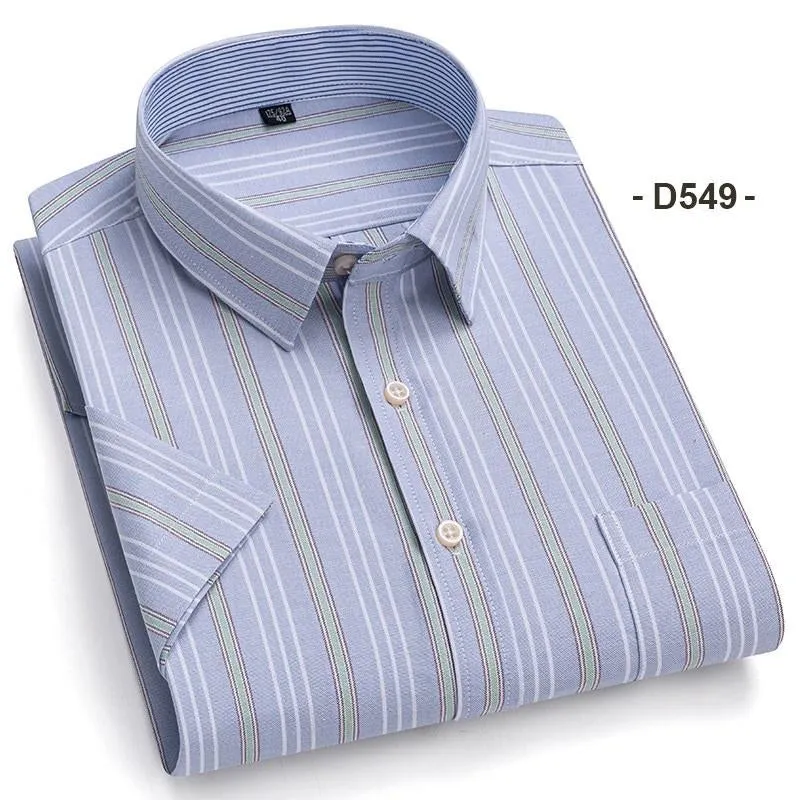 Mens Dress Oxford Shirts Formal Business Short Sleeves Cotton Casual Shirts