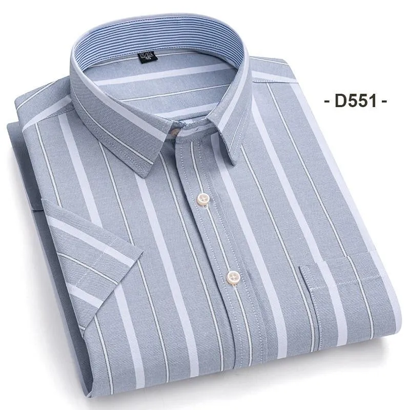 Mens Dress Oxford Shirts Formal Business Short Sleeves Cotton Casual Shirts