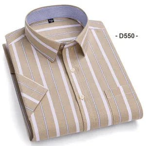 Mens Dress Oxford Shirts Formal Business Short Sleeves Cotton Casual Shirts