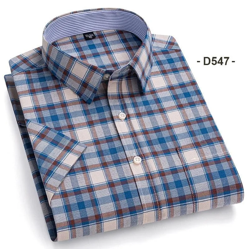 Mens Dress Oxford Shirts Formal Business Short Sleeves Cotton Casual Shirts