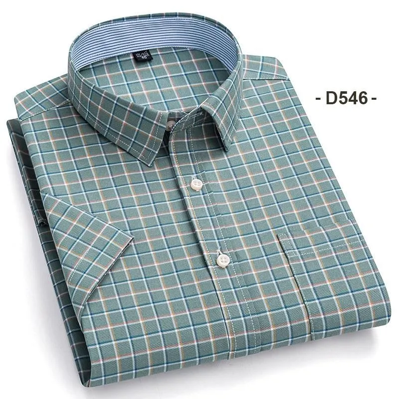 Mens Dress Oxford Shirts Formal Business Short Sleeves Cotton Casual Shirts