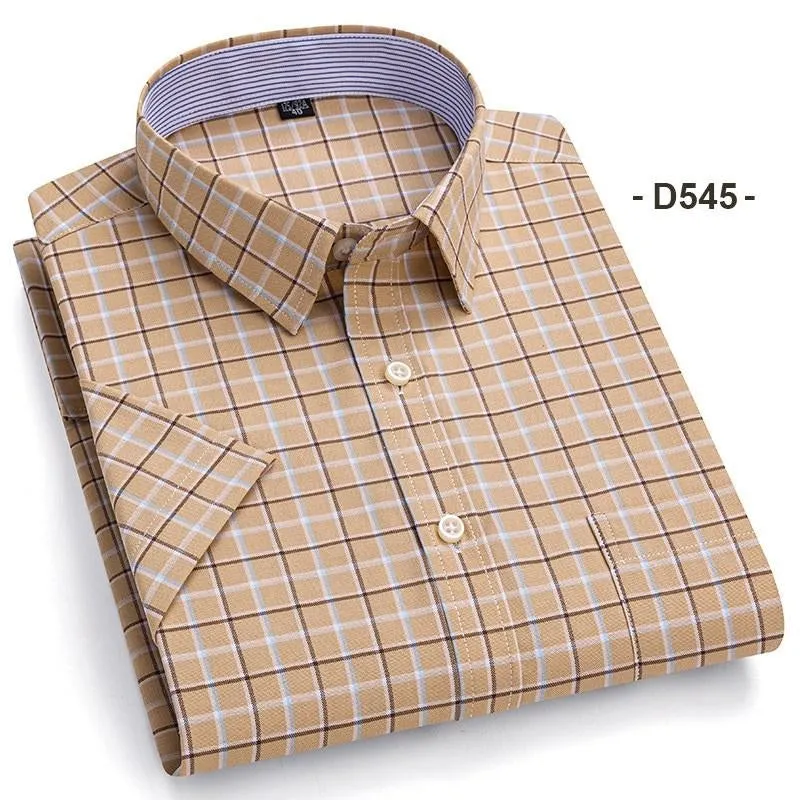 Mens Dress Oxford Shirts Formal Business Short Sleeves Cotton Casual Shirts