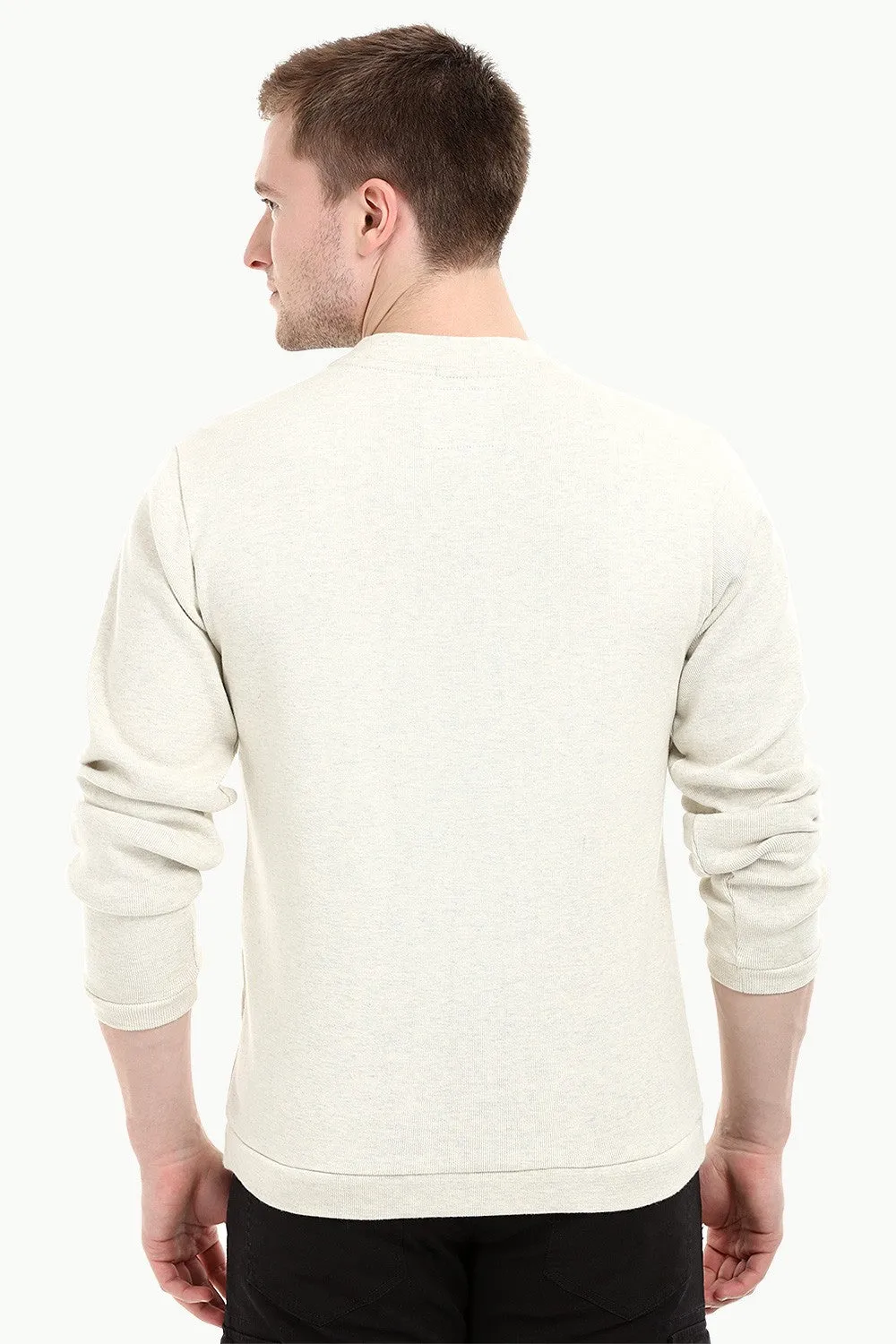 Men's Knit Navajo White V-Neck Sweatshirt