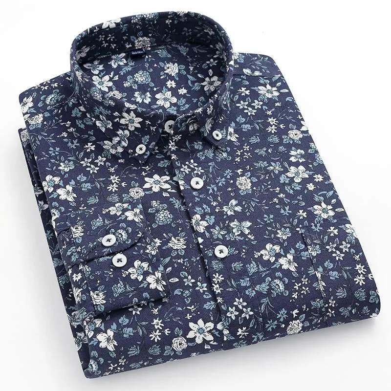 Men's Oxford Shirts Formal Business Long Sleeves Cotton Casual Dress Shirts Tops
