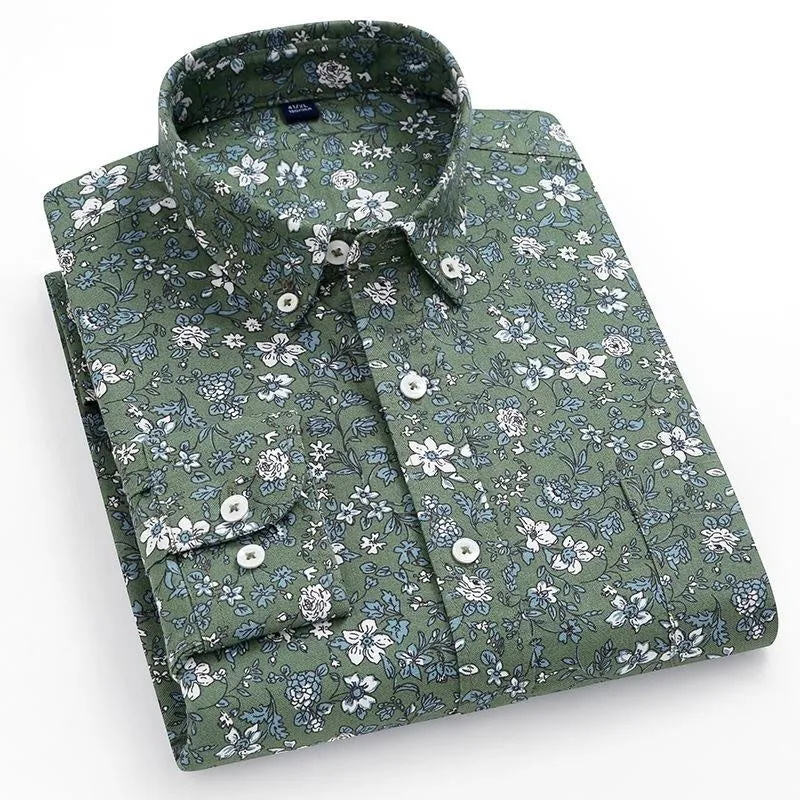 Men's Oxford Shirts Formal Business Long Sleeves Cotton Casual Dress Shirts Tops