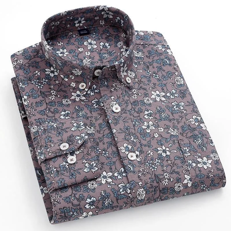 Men's Oxford Shirts Formal Business Long Sleeves Cotton Casual Dress Shirts Tops