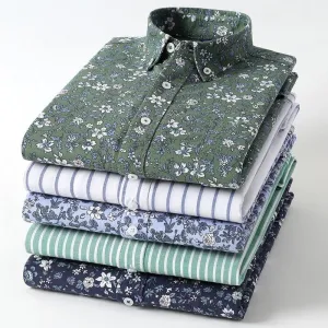 Men's Oxford Shirts Formal Business Long Sleeves Cotton Casual Dress Shirts Tops