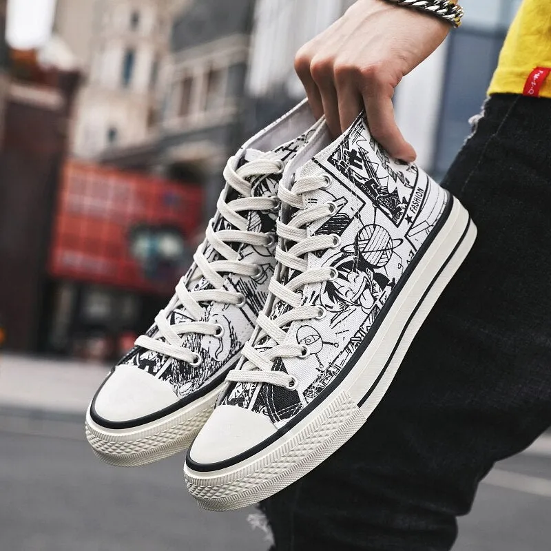 Men's Shoes Cartoon High-Top Sneakers