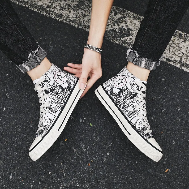 Men's Shoes Cartoon High-Top Sneakers