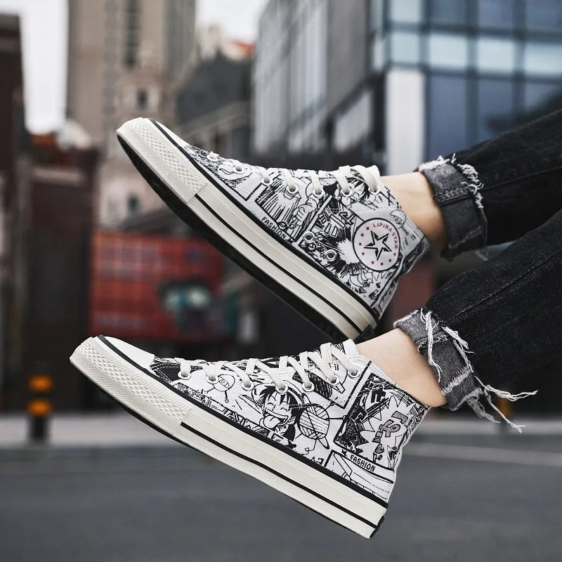 Men's Shoes Cartoon High-Top Sneakers