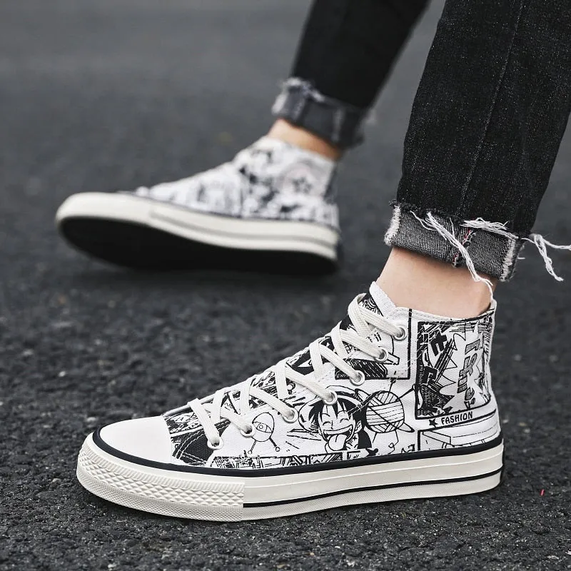 Men's Shoes Cartoon High-Top Sneakers